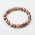Jasper (Picture) 8mm Ball Stretch Bracelet on Card & Gift Pouch (55mm)